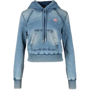 Diesel, Dames, Sweatshirts & Hoodies, Blauw, Maat: XS Katoen,