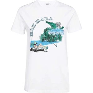 Max Mara, Dames, Tops, Wit, Maat: S Katoen,