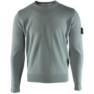 Stone Island - Gebreide Trui - Blauw - Wol - Ronde Halslijn