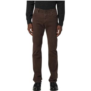 Jacob Cohën, Heren, Jeans, Bruin, Maat: W38 Leer,