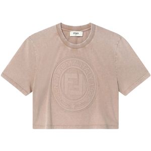 Fendi, Dames, Tops, Bruin, Maat: XS