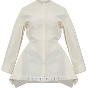 Lanvin, Dames, Blouses & Shirts, Beige, Maat: 2XS Katoen,
