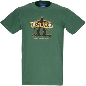 Usual, Heren, Tops, Groen, Maat: M Katoen,