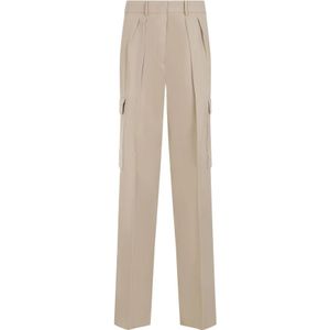 Sportmax, Dames, Broeken, Beige, Maat: 2XS Katoen,