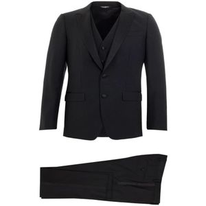 Dolce & Gabbana, Heren, Pakken, Zwart, Maat: L Wol,