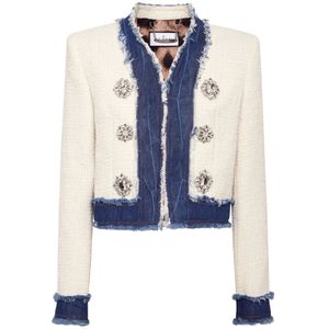 Philipp Plein, Dames, Jassen, Wit, Maat: XL Denim,