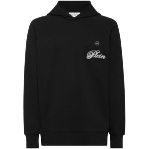 Philipp Plein, Heren, Sweatshirts & Hoodies, Zwart, Maat: M Katoen,