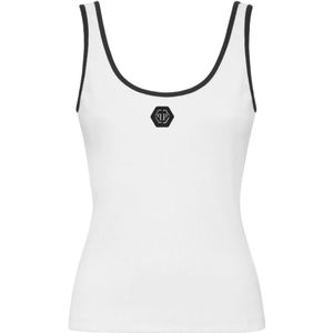 Philipp Plein, Dames, Tops, Wit, Maat: XS Katoen,