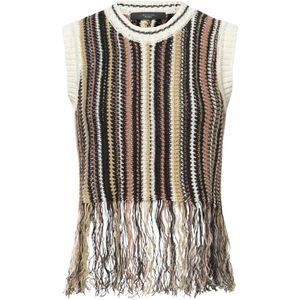 Weekend Max Mara, Dames, Truien, Veelkleurig, Maat: M Linnen,