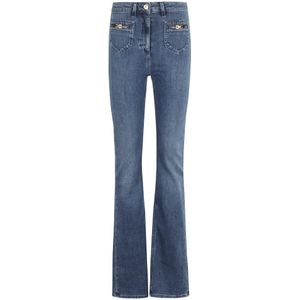 Elisabetta Franchi, Dames, Jeans, Blauw, Maat: W28 Denim,