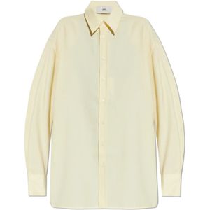 Ami Paris, Dames, Blouses & Shirts, Geel, Maat: S Wol,