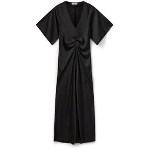 Sofie Schnoor - Maxi-jurk - Zwart - ½ Lange Wijde Mouwen - 100% Polyester