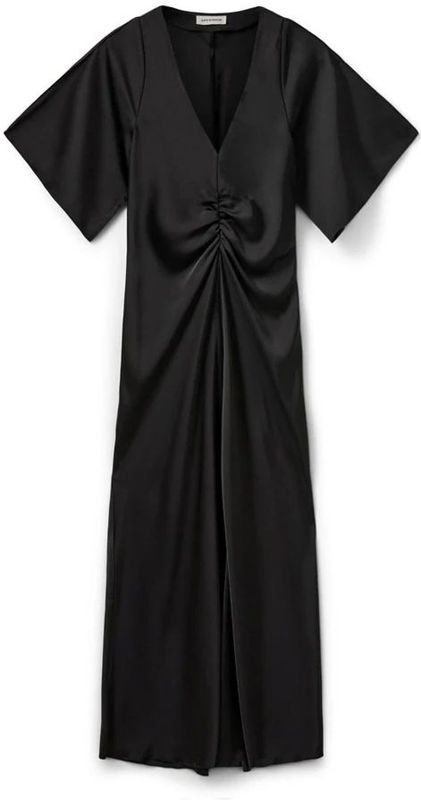 Sofie Schnoor - Maxi-jurk - Zwart - ½ Lange Wijde Mouwen - 100% Polyester