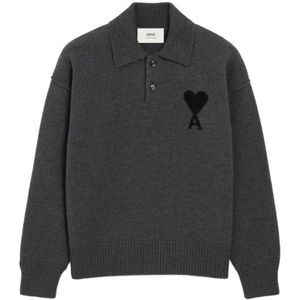 Ami Paris, Heren, Truien, Grijs, Maat: XL