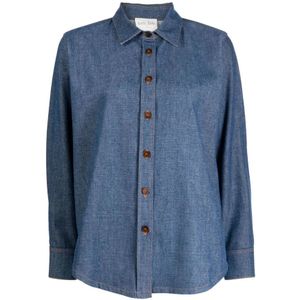 Forte Forte, Dames, Blouses & Shirts, Blauw, Maat: M Denim,