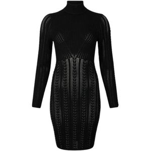 Liu Jo, Dames, Jurken, Zwart, Maat: XS Viscose,