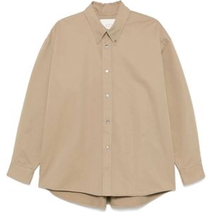 Studio Nicholson, Heren, Overhemden, Bruin, Maat: S