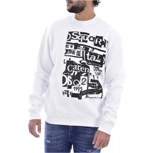 Dsquared2 Colorblock Trechterhals Sweatshirt , White , Heren , Maat: S