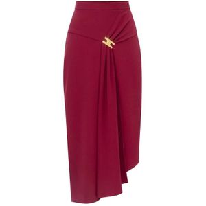 Elisabetta Franchi, Dames, Rokken, Rood, Maat: XS Poliester,