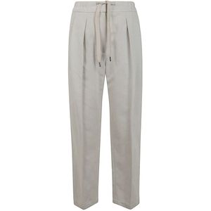 Brunello Cucinelli, Dames, Broeken, Grijs, Maat: M Katoen,