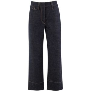 Brunello Cucinelli, Dames, Jeans, Blauw, Maat: 2XS Katoen,