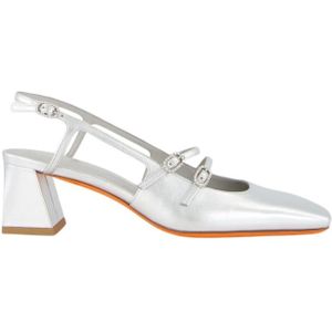 Santoni, Dames, Schoenen, Grijs, Maat: 38 EU Leer,