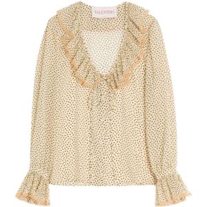 Valentino Garavani, Dames, Blouses & Shirts, Beige, Maat: S Zijde,