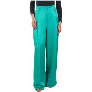 Liu Jo, Dames, Broeken, Groen, Maat: S Satijn,