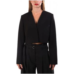 Pinko, Dames, Jassen, Zwart, Maat: S Viscose,