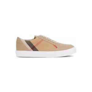 Burberry Beige House Check Lage Sneakers , Beige , Dames , Maat: 35 EU