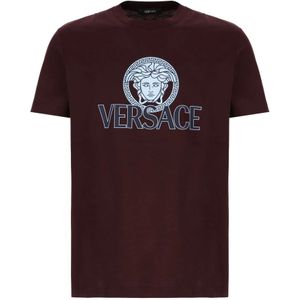 Versace, Heren, Tops, Bruin, Maat: S Katoen,