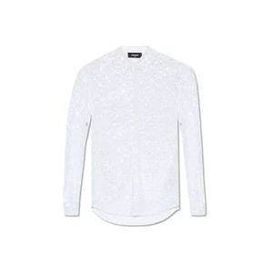 Dsquared2 Pailletten doorschijnende shirt , White , Heren , Maat: XL