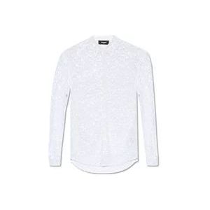 Dsquared2 Pailletten doorschijnende shirt , White , Heren , Maat: M