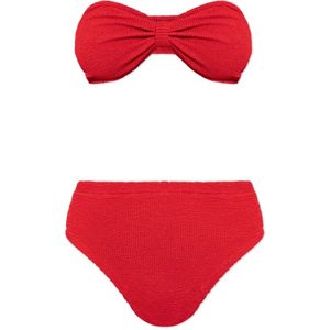 Hunza G, Dames, Badkleding, Rood, Maat: ONE Size Tweed,