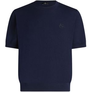Etro, Heren, Truien, Blauw, Maat: S Jersey,