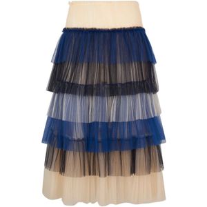 Elisabetta Franchi, Dames, Rokken, Veelkleurig, Maat: S Tulle,
