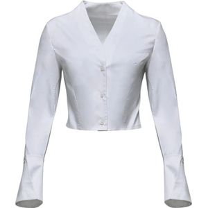 Vsp, Dames, Blouses & Shirts, Wit, Maat: L Katoen,