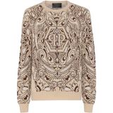 Philipp Plein - Cashmere & Silk Pullover - Beige - Ronde Hals - Paisley Jacquard