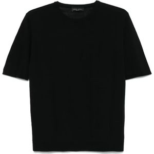 Roberto Collina, Heren, Tops, Zwart, Maat: S Katoen,