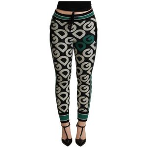 Dolce & Gabbana, Dames, Broeken, Veelkleurig, Maat: 3XS Wol,