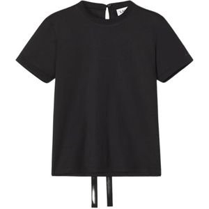 Lanvin, Dames, Tops, Zwart, Maat: M Katoen,
