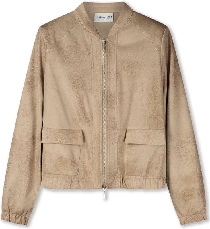 Helena Hart - 7629 - Bikerjack Set - Beige - Leer