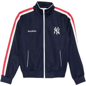 Sporty & Rich, Dames, Sweatshirts & Hoodies, Blauw, Maat: S Katoen,