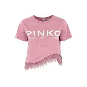 Pinko Veren Zoom Longsleeve T-shirt , Pink , Dames , Maat: S