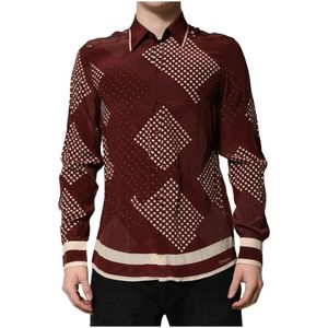 Dolce & Gabbana, Heren, Overhemden, Bruin, Maat: L Zijde,