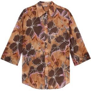 Oltre, Dames, Blouses & Shirts, Veelkleurig, Maat: S Katoen,