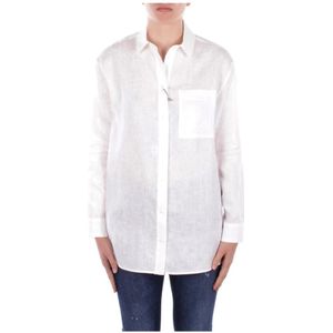 Max Mara, Dames, Blouses & Shirts, Wit, Maat: M Linnen,
