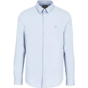 Emporio Armani, Heren, Overhemden, Blauw, Maat: S