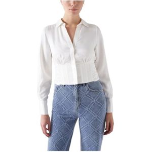 Salsa, Dames, Blouses & Shirts, Wit, Maat: S Satijn,