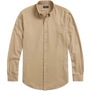 Polo Ralph Lauren, Heren, Overhemden, Beige, Maat: 2XL